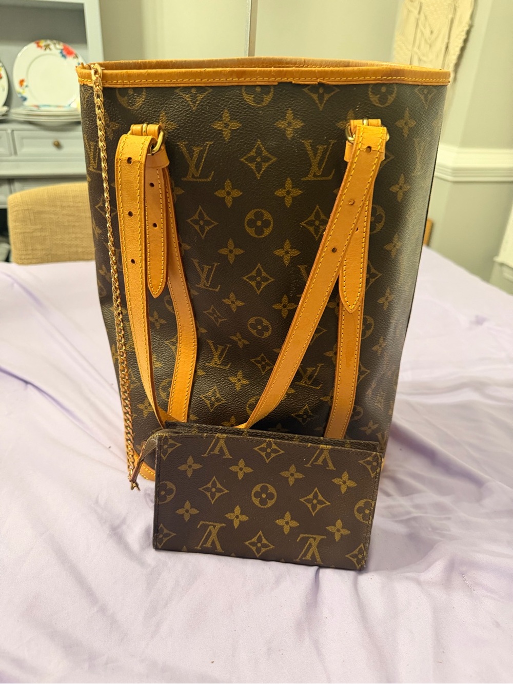 Vintage Louis Vuitton Monogram Bucket GM with pochette